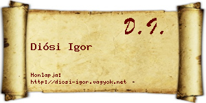 Diósi Igor névjegykártya
